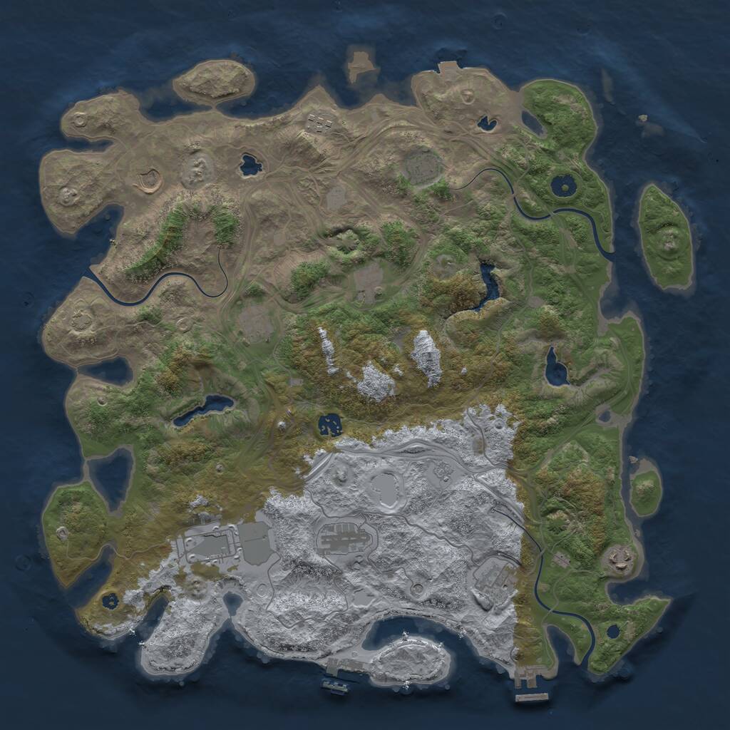 Rust Map: Procedural Map, Size: 4500, Seed: 923256708, 16 Monuments