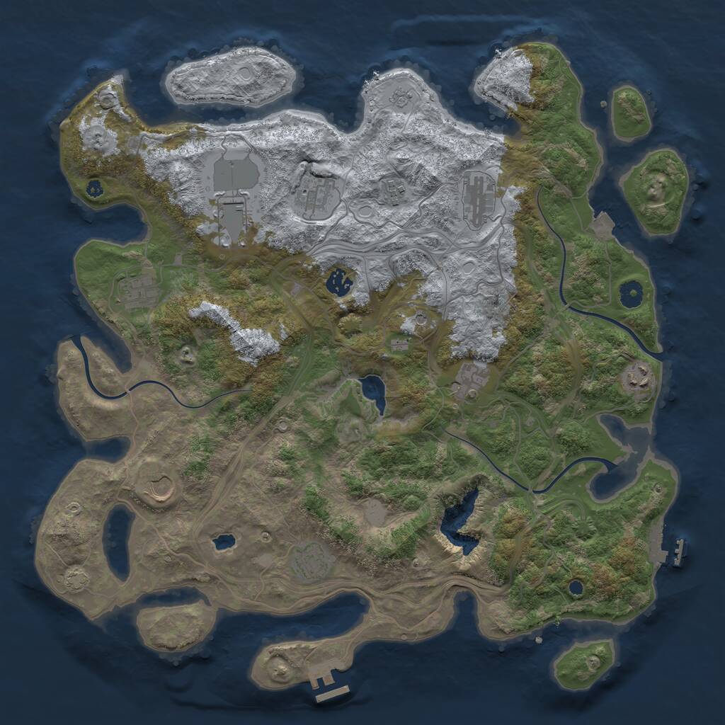 Rust Map: Procedural Map, Size: 4250, Seed: 307380349, 16 Monuments