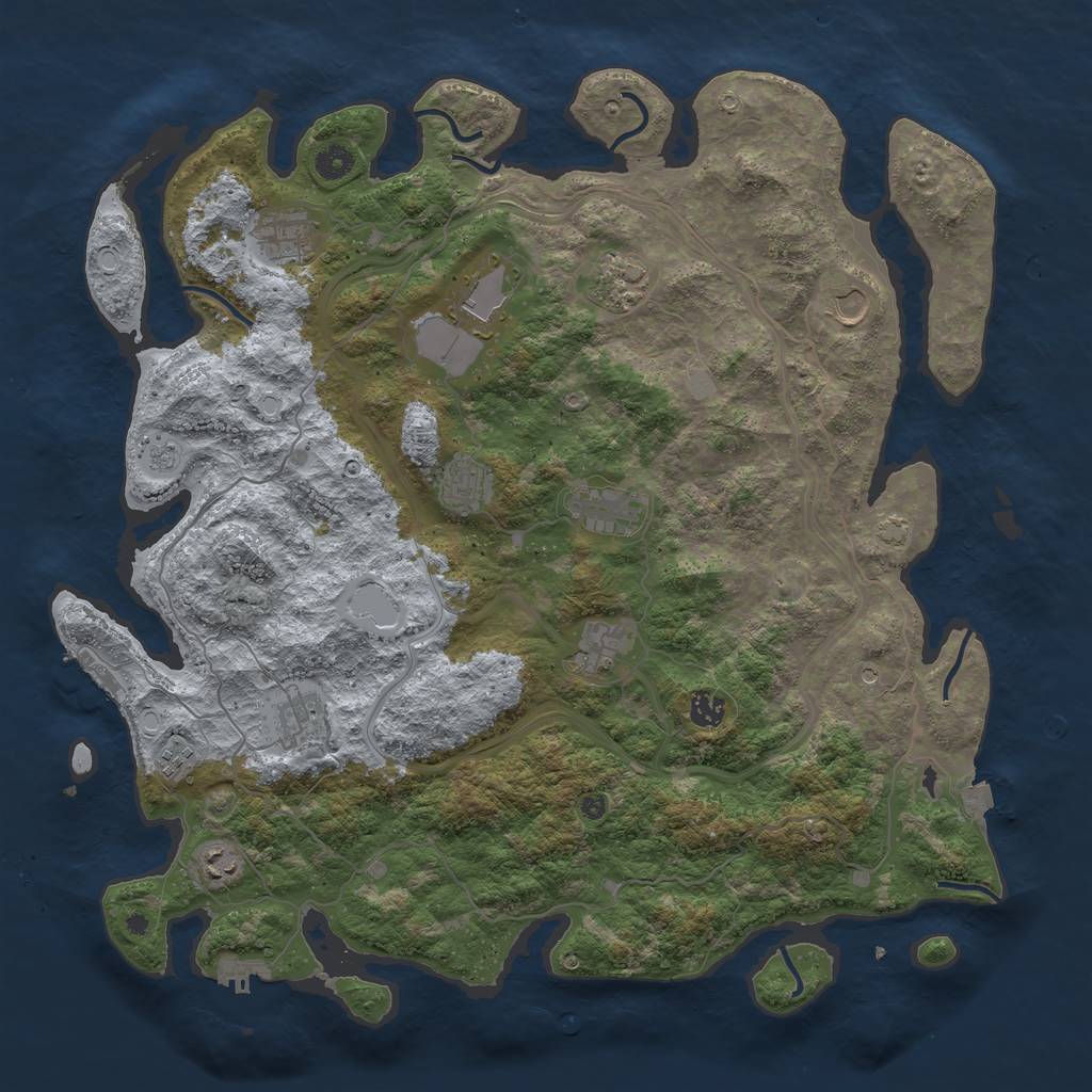 Rust Map: Procedural Map, Size: 4500, Seed: 401768171, 19 Monuments