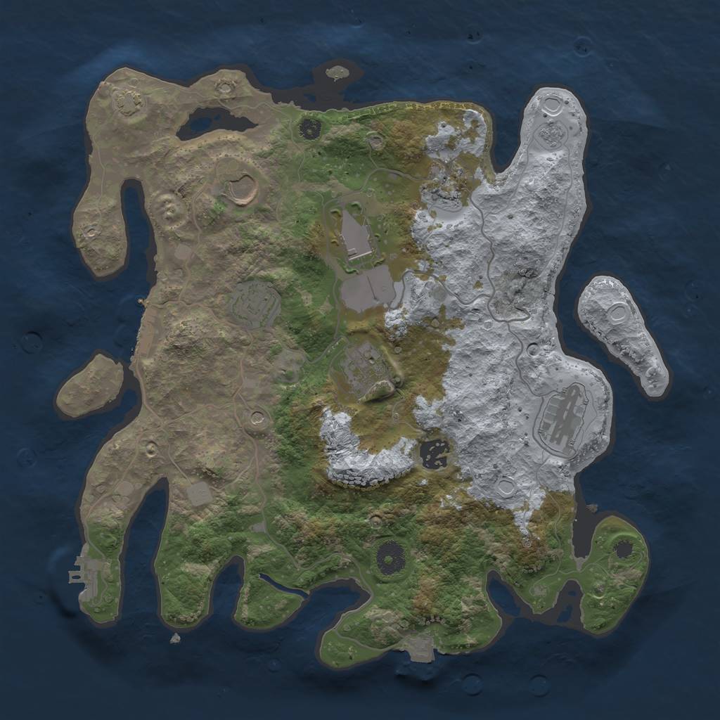 Rust Map: Procedural Map, Size: 3500, Seed: 890433684, 15 Monuments
