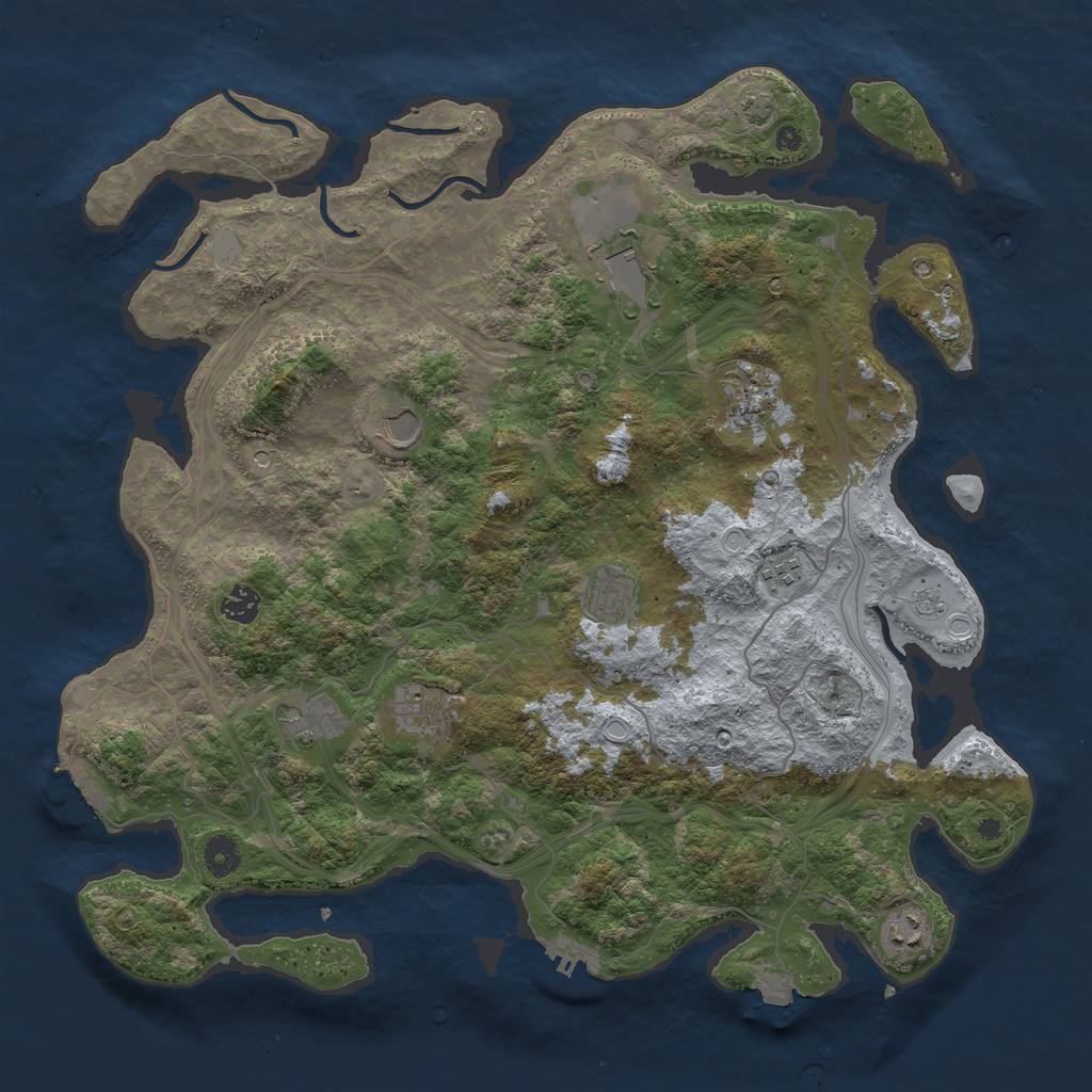 Rust Map: Procedural Map, Size: 4250, Seed: 260008685, 17 Monuments