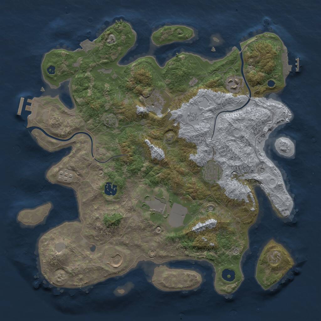 Rust Map: Procedural Map, Size: 3682, Seed: 1337, 13 Monuments