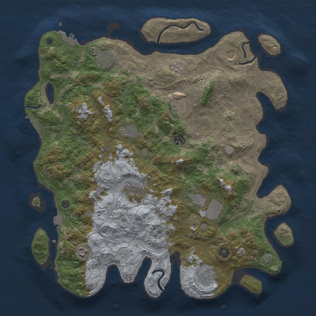 Rust Map: Procedural Map, Size: 4250, Seed: 56239786, 18 Monuments