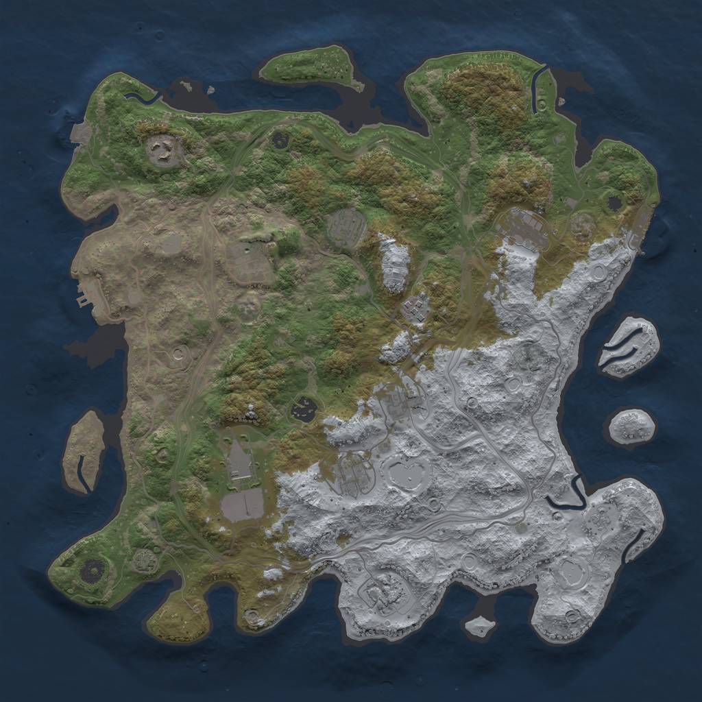 Rust Map: Procedural Map, Size: 4250, Seed: 1518025901, 18 Monuments