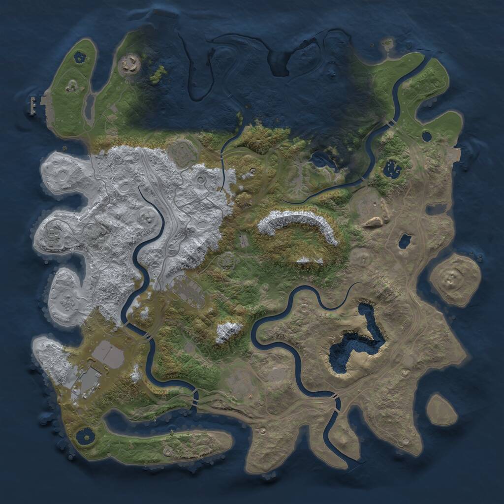 Rust Map: Procedural Map, Size: 4250, Seed: 605984, 14 Monuments