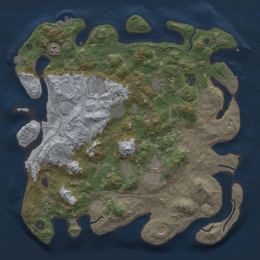 Rust Map: Procedural Map, Size: 4250, Seed: 945944501, 19 Monuments
