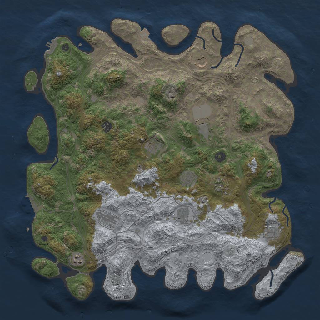 Rust Map: Procedural Map, Size: 4500, Seed: 983077758, 19 Monuments