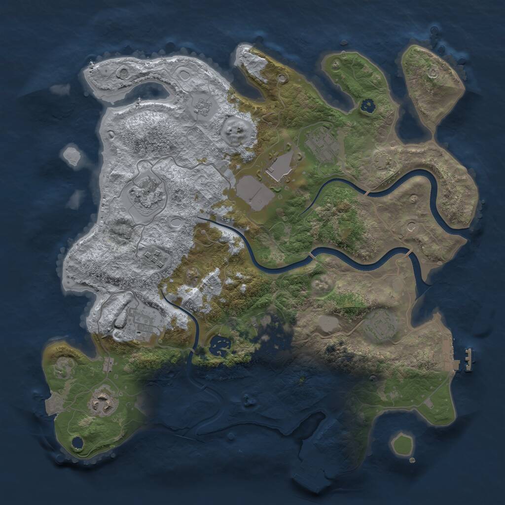 Rust Map: Procedural Map, Size: 3550, Seed: 31807, 15 Monuments