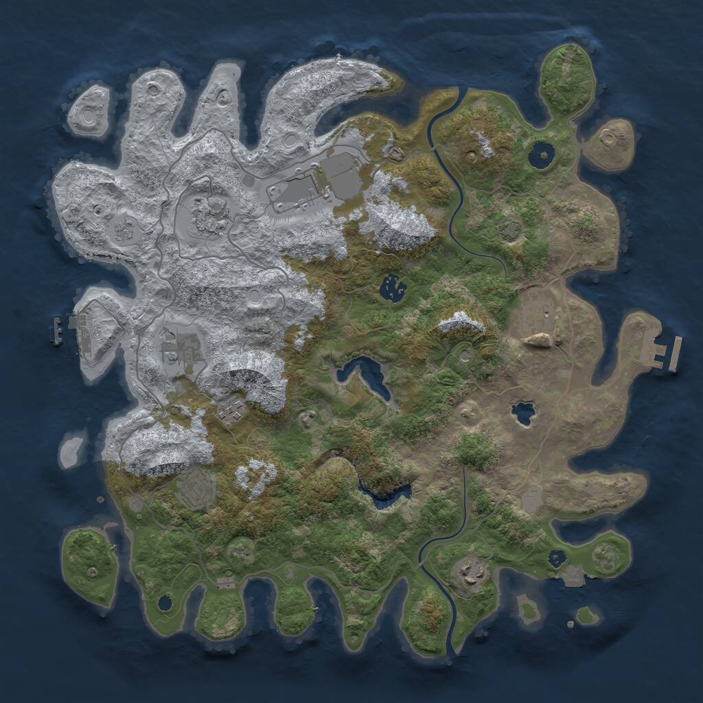 Rust Map: Procedural Map, Size: 4000, Seed: 559505804, 14 Monuments