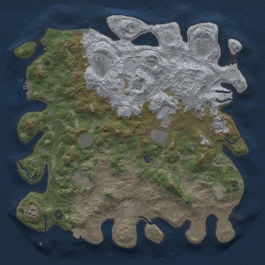 Rust Map: Procedural Map, Size: 4250, Seed: 62273, 18 Monuments