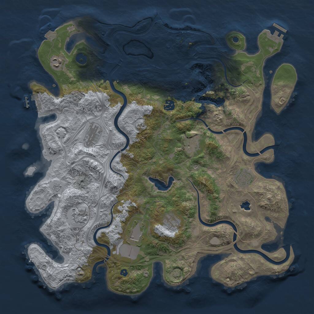 Rust Map: Procedural Map, Size: 4250, Seed: 619620011, 15 Monuments
