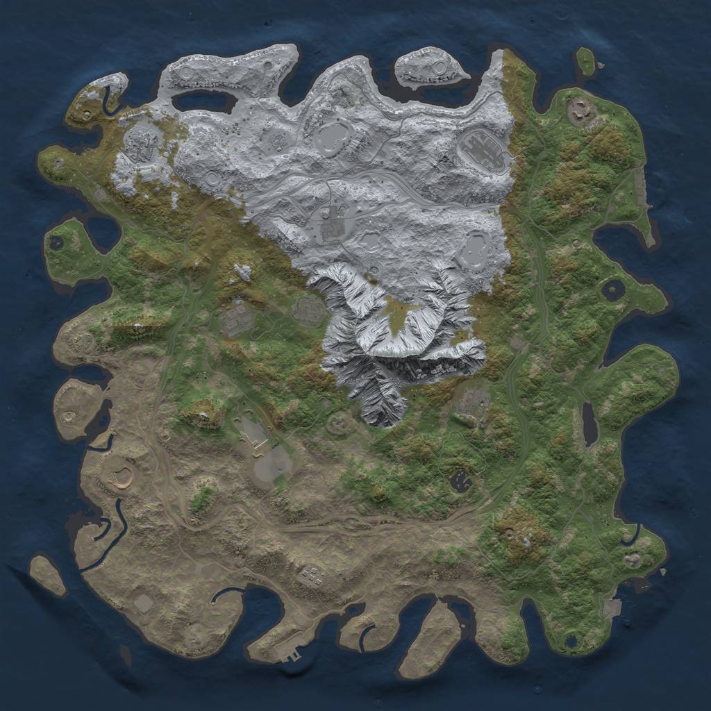 Rust Map: Procedural Map, Size: 5000, Seed: 84152, 19 Monuments