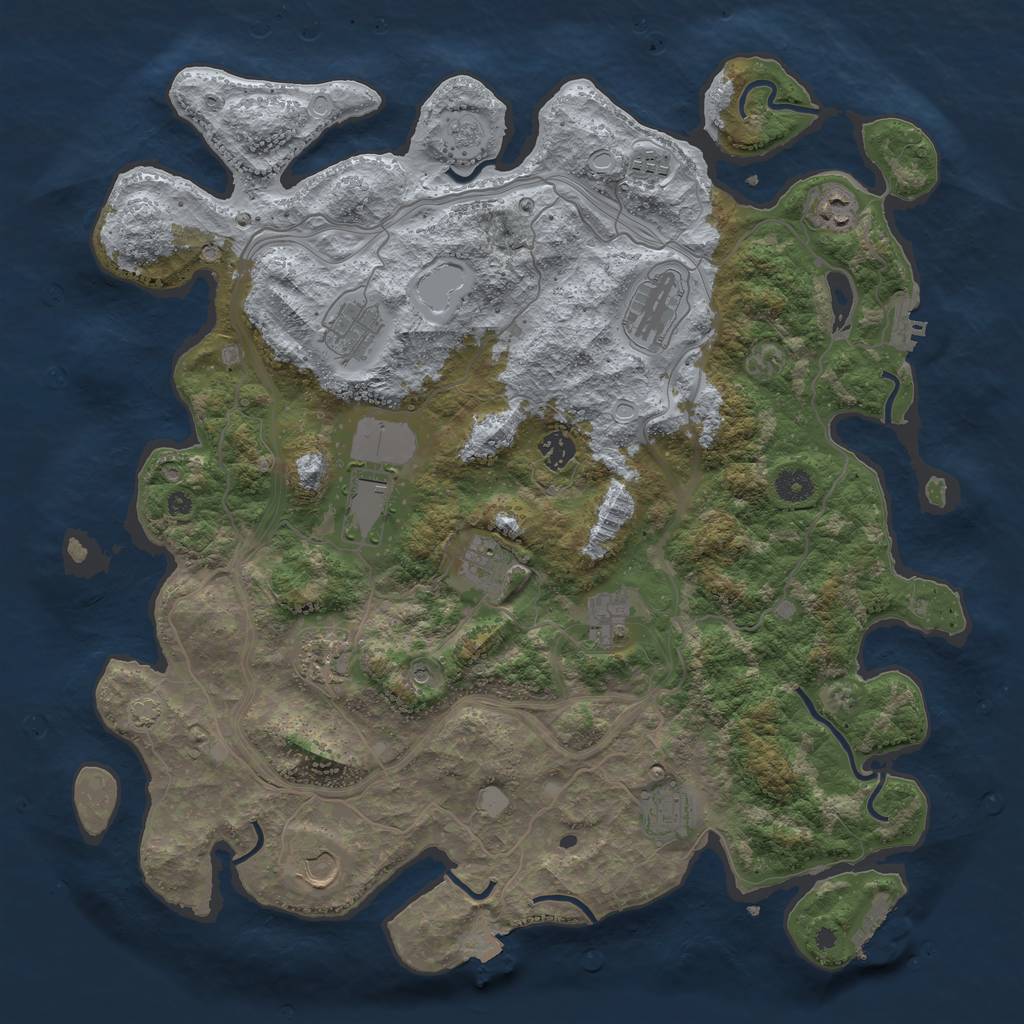 Rust Map: Procedural Map, Size: 4250, Seed: 445475792, 19 Monuments