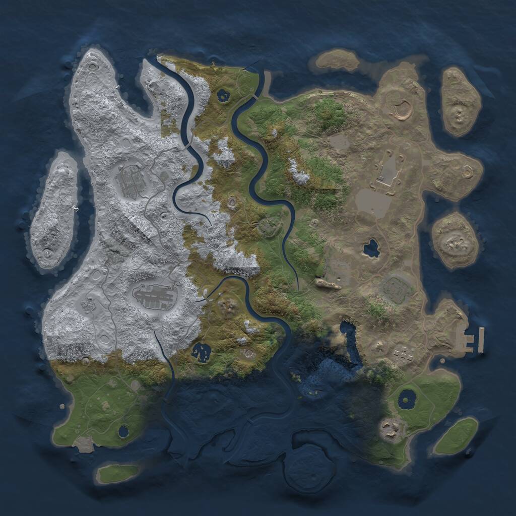 Rust Map: Procedural Map, Size: 4000, Seed: 1520365274, 14 Monuments