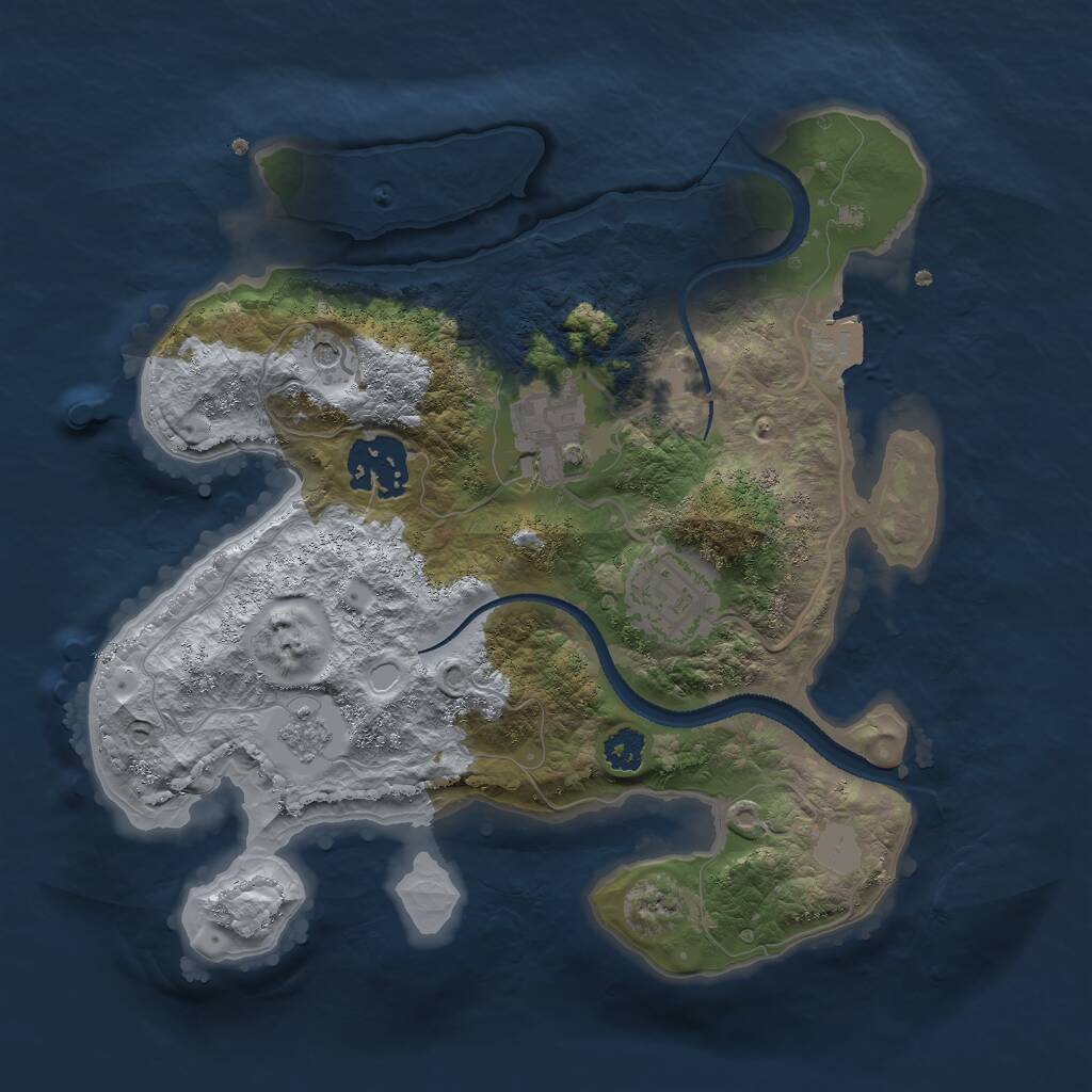 Rust Map: Procedural Map, Size: 2600, Seed: 32, 6 Monuments