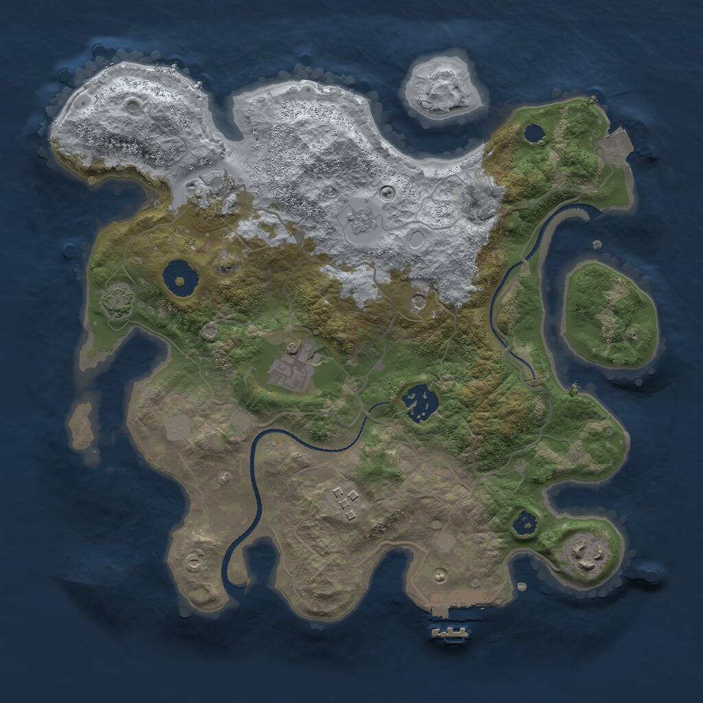 Rust Map: Procedural Map, Size: 3000, Seed: 47973, 10 Monuments