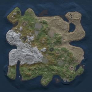 Thumbnail Rust Map: Procedural Map, Size: 3500, Seed: 1266012806, 17 Monuments