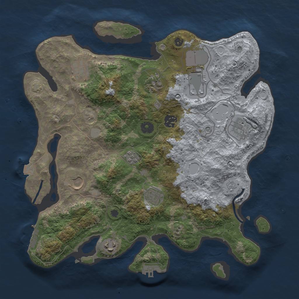 Rust Map: Procedural Map, Size: 3500, Seed: 1599035501, 17 Monuments