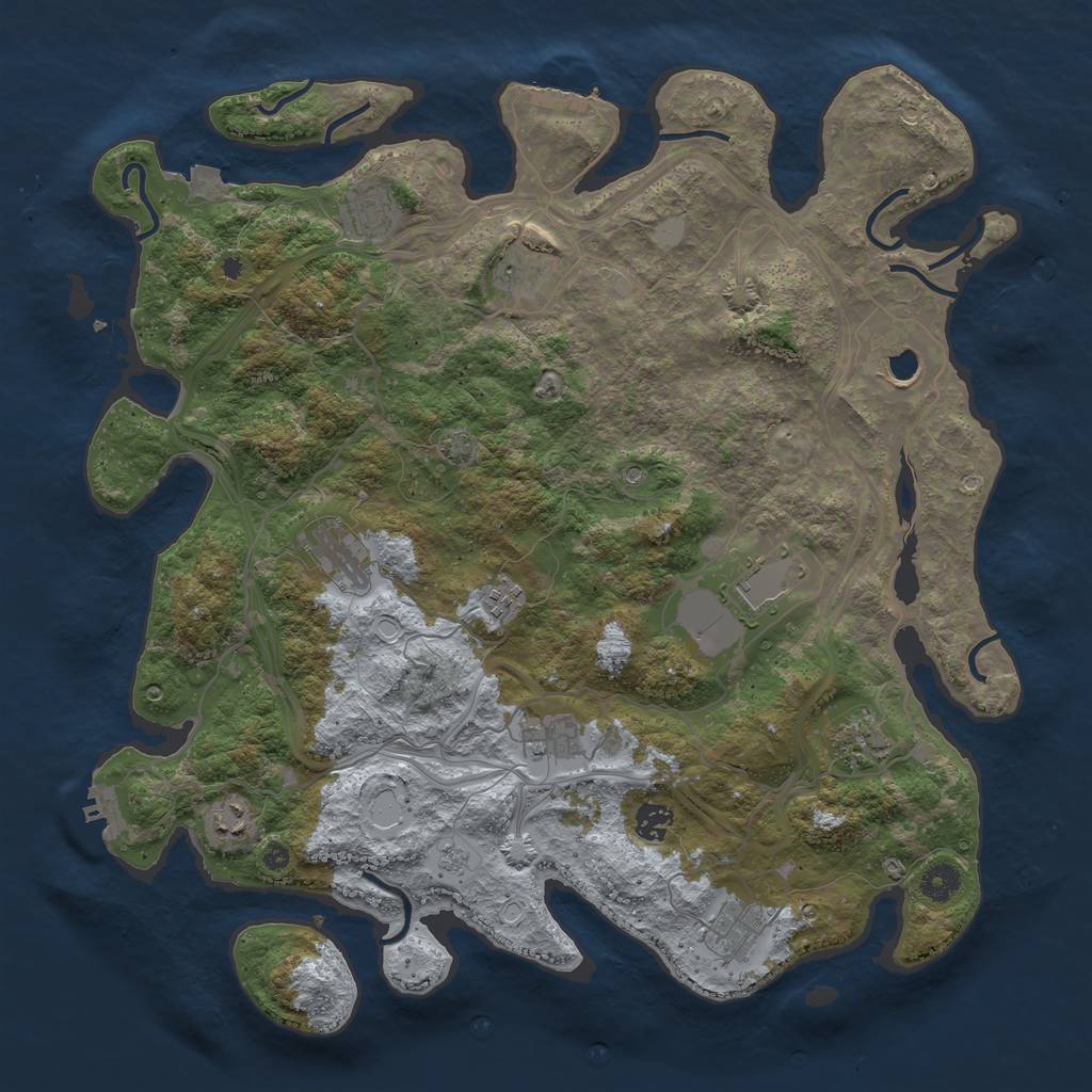 Rust Map: Procedural Map, Size: 4250, Seed: 1826239368, 19 Monuments