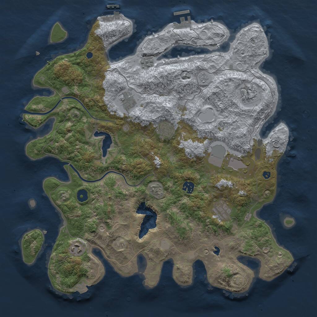 Rust Map: Procedural Map, Size: 4000, Seed: 363761299, 14 Monuments