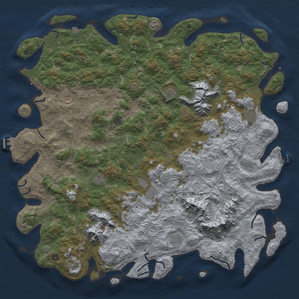 Rust Map: Procedural Map, Size: 6000, Seed: 106207982, 19 Monuments