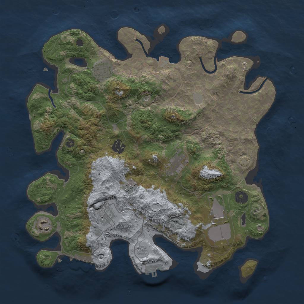 Rust Map: Procedural Map, Size: 3500, Seed: 279160960, 15 Monuments