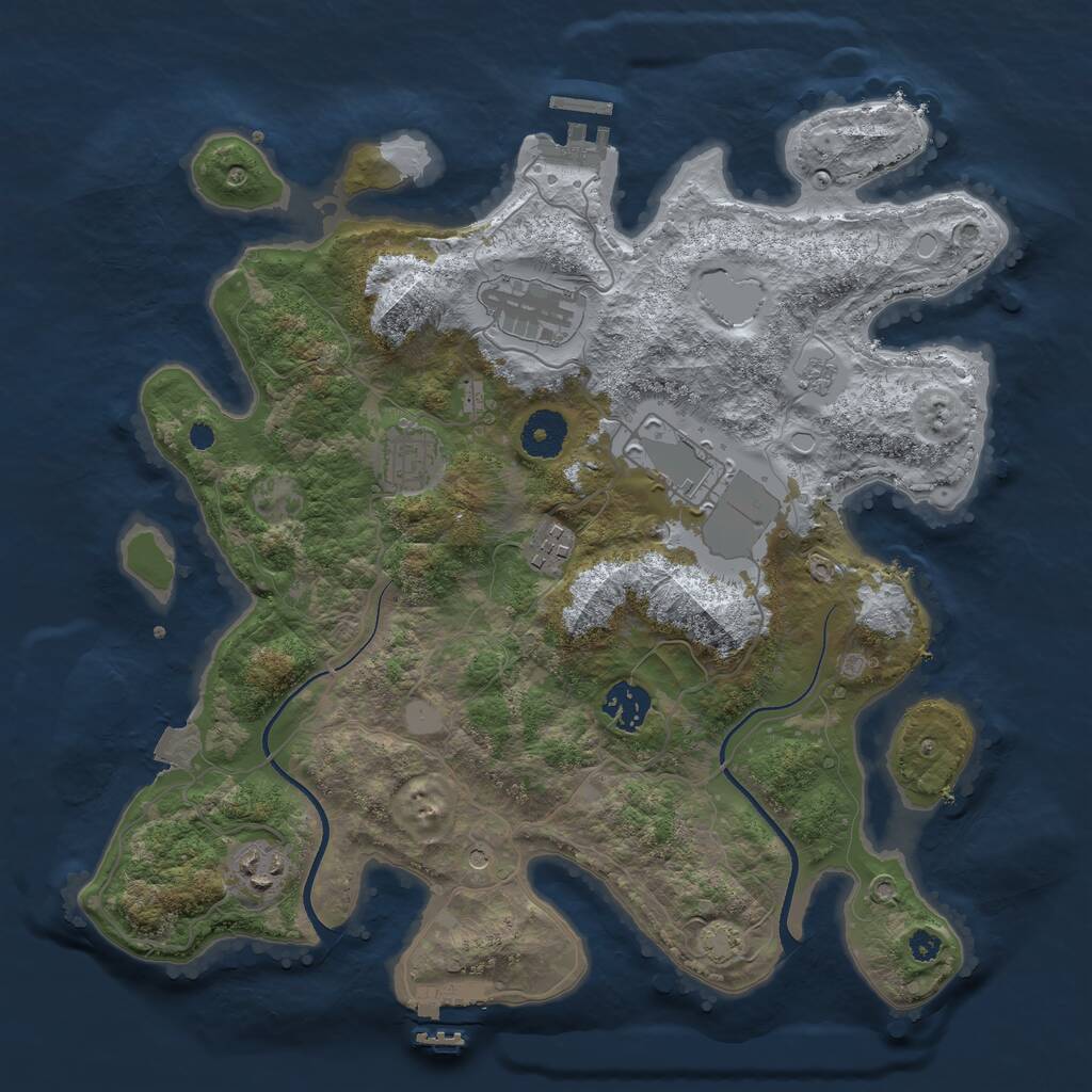 Rust Map: Procedural Map, Size: 3500, Seed: 271691823, 12 Monuments