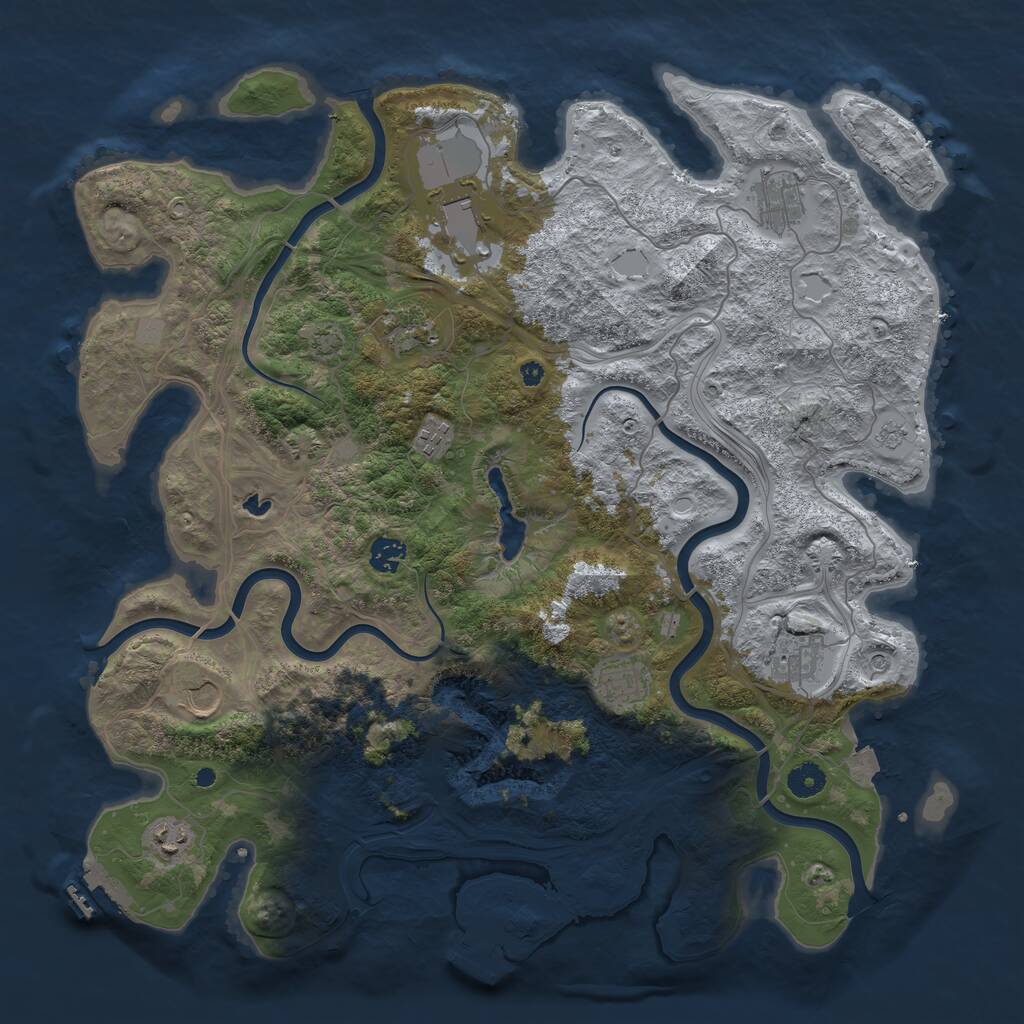 Rust Map: Procedural Map, Size: 4250, Seed: 15143277, 15 Monuments