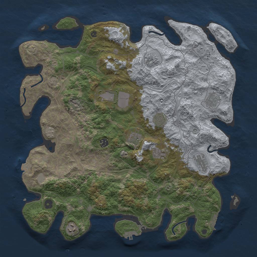 Rust Map: Procedural Map, Size: 4250, Seed: 15143277, 18 Monuments