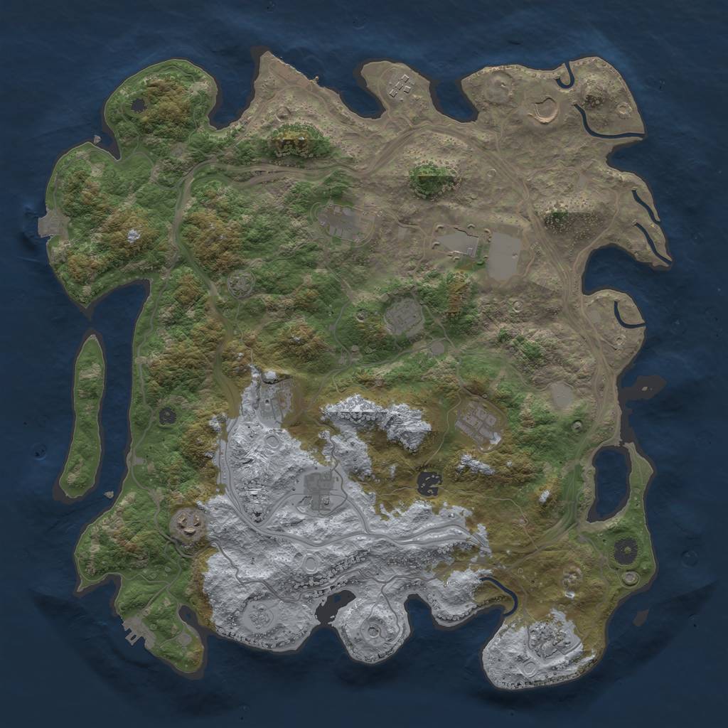 Rust Map: Procedural Map, Size: 4250, Seed: 576763352, 19 Monuments