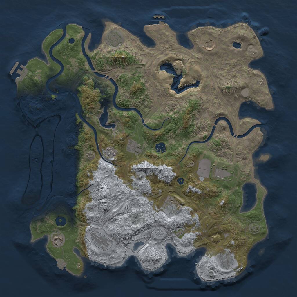 Rust Map: Procedural Map, Size: 4250, Seed: 576763352, 16 Monuments