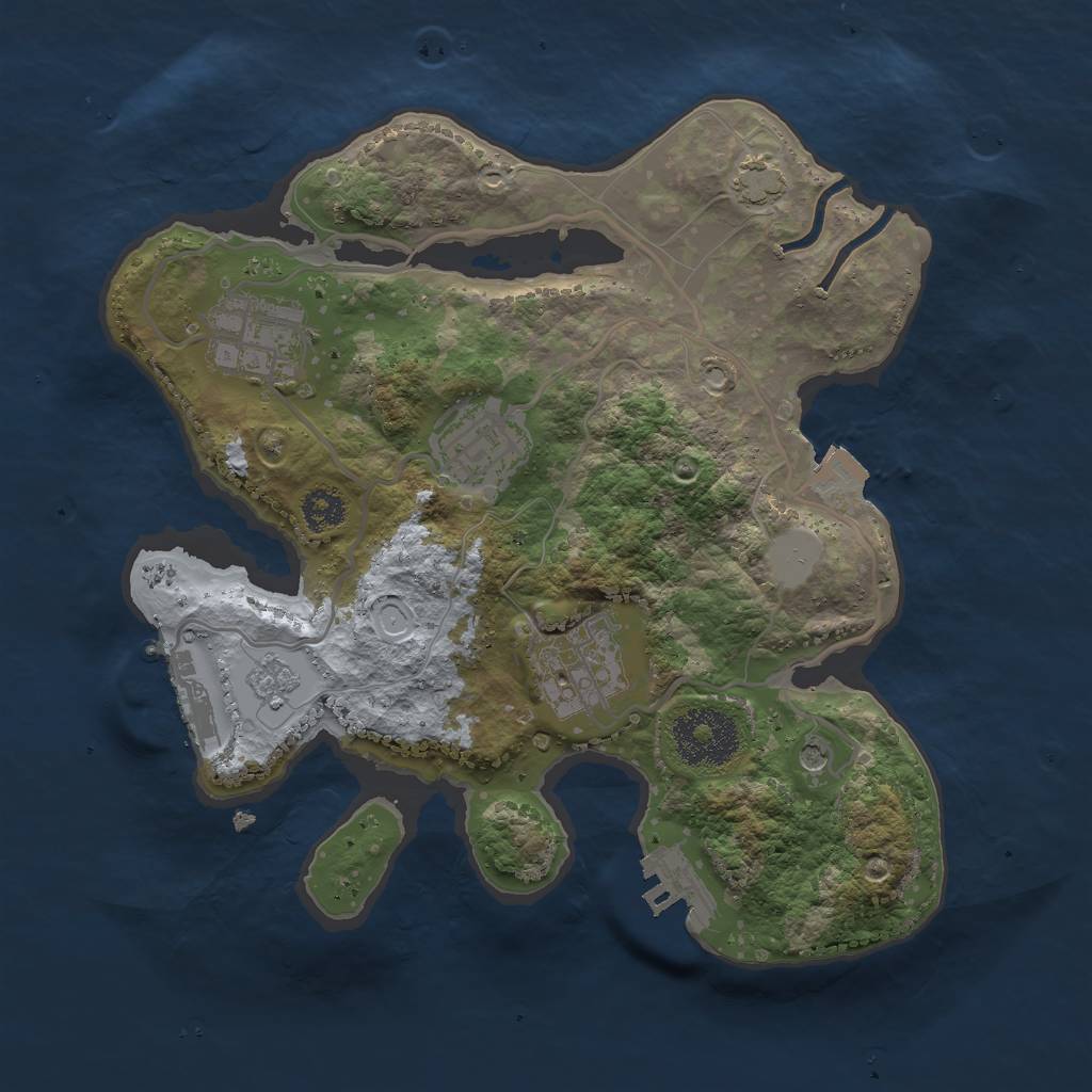 Rust Map: Procedural Map, Size: 2600, Seed: 312422889, 11 Monuments