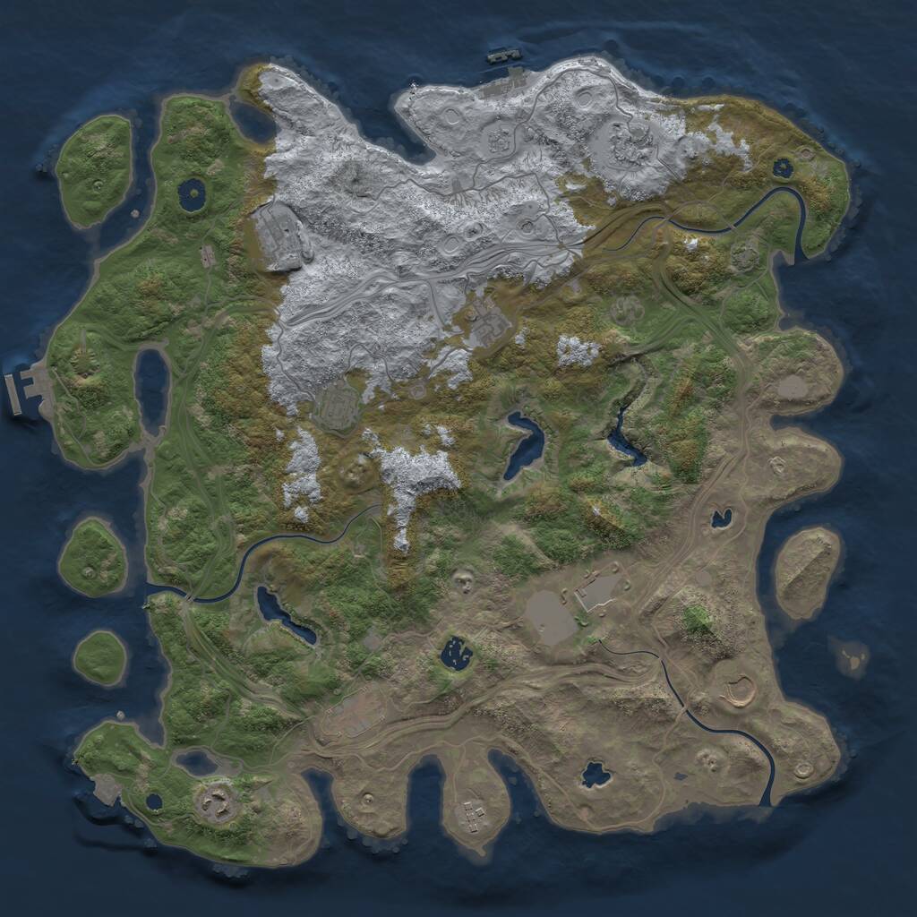 Rust Map: Procedural Map, Size: 4500, Seed: 1177711, 16 Monuments