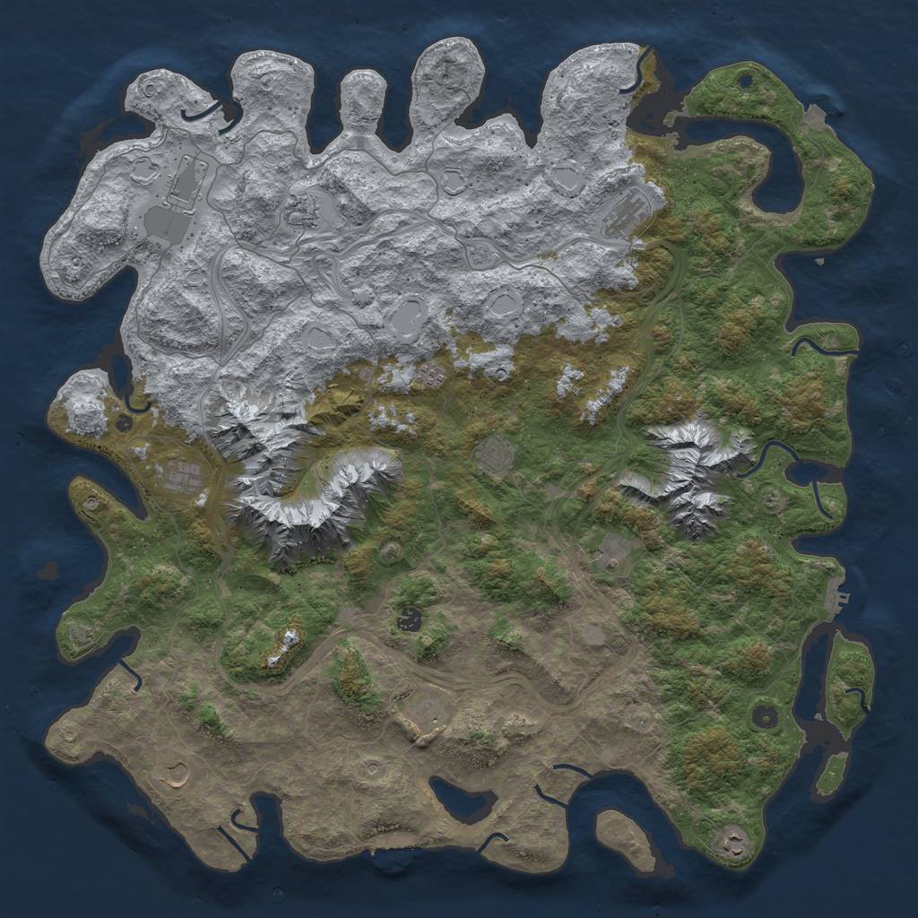 Rust Map: Procedural Map, Size: 5500, Seed: 6485779, 19 Monuments