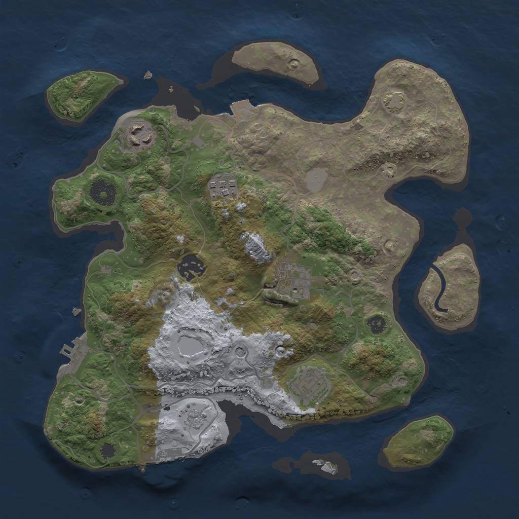 Rust Map: Procedural Map, Size: 3000, Seed: 187171119, 13 Monuments