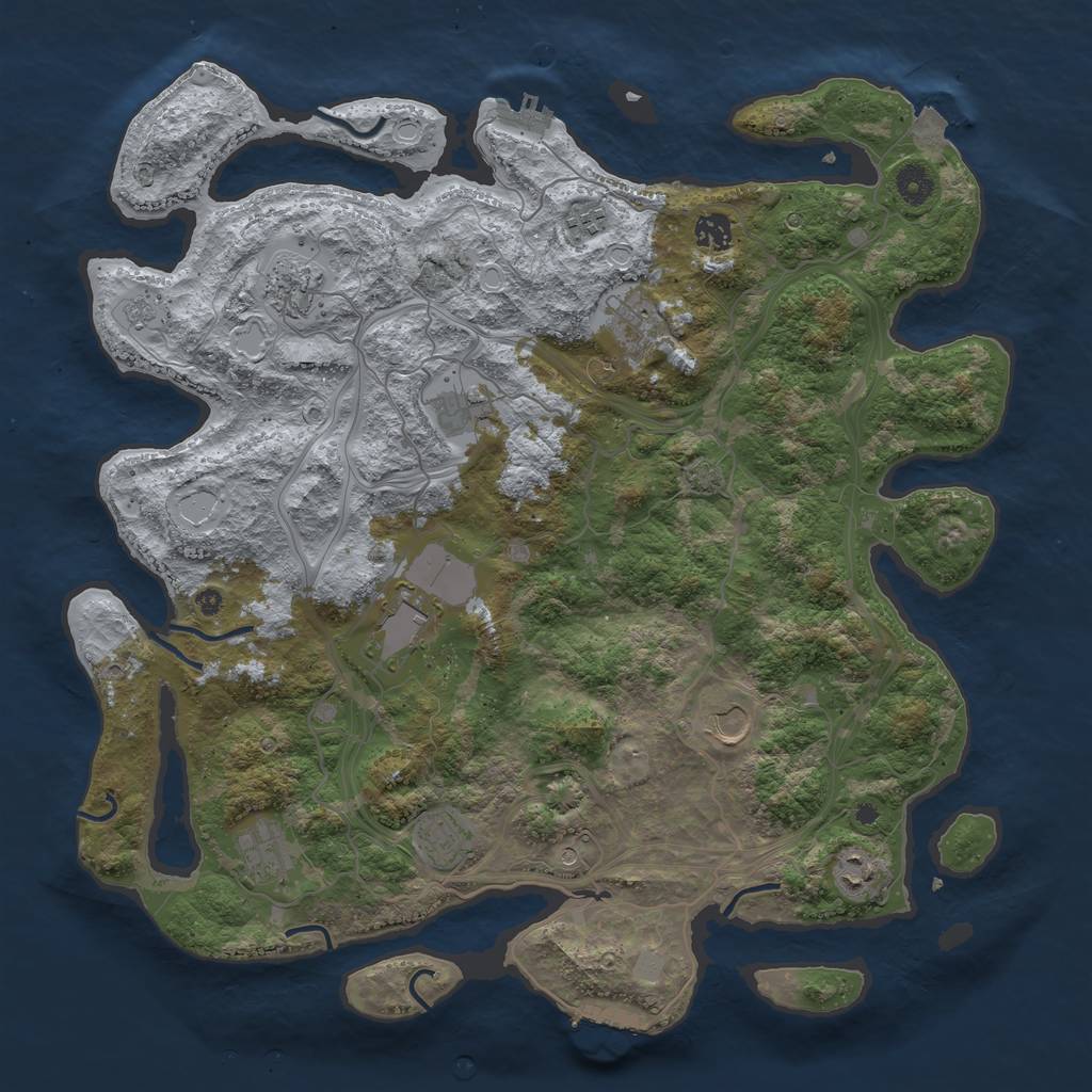 Rust Map: Procedural Map, Size: 4250, Seed: 34556, 18 Monuments
