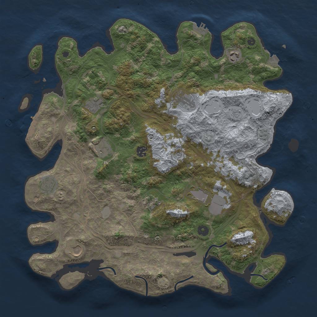 Rust Map: Procedural Map, Size: 4250, Seed: 1637684522, 18 Monuments