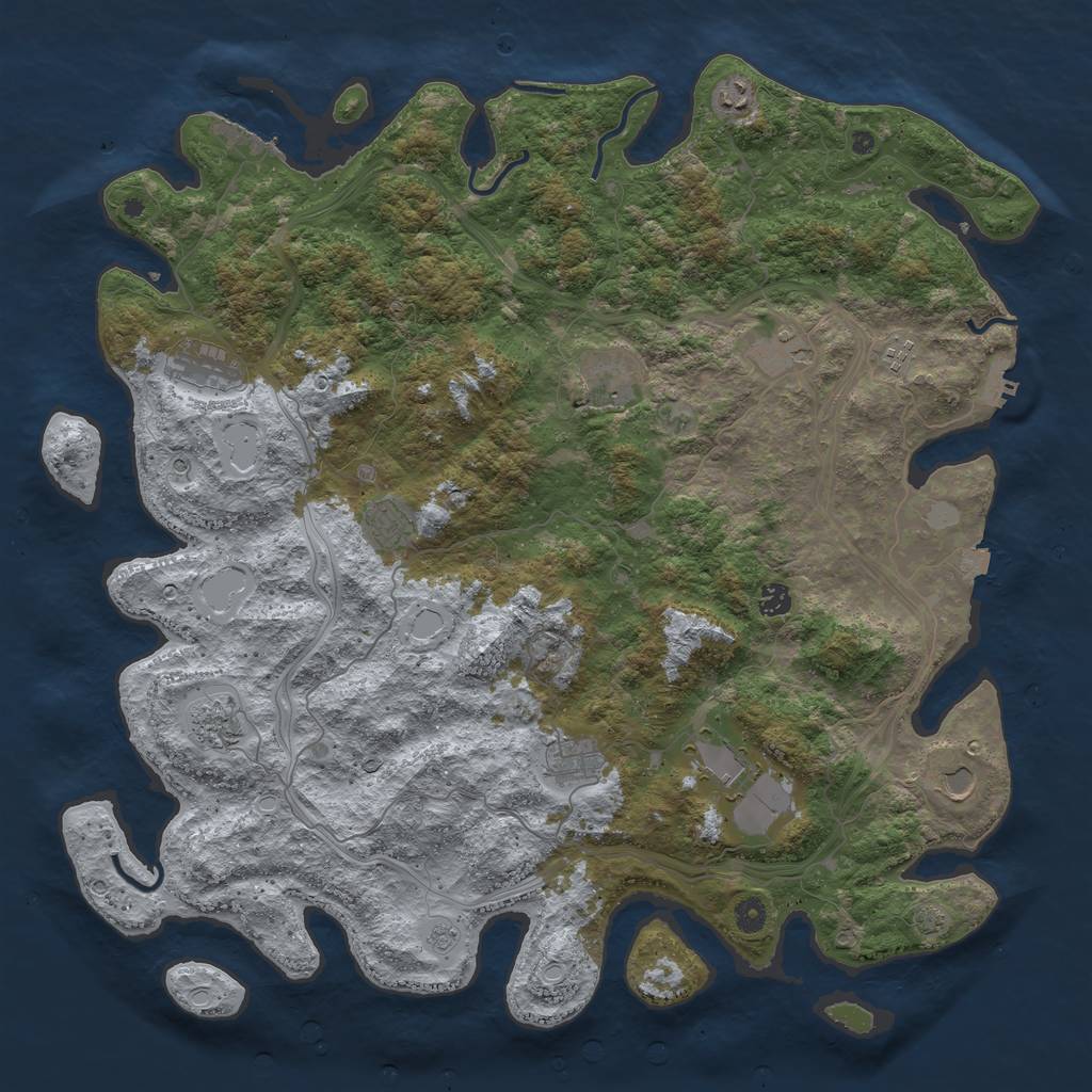Rust Map: Procedural Map, Size: 4800, Seed: 6969, 19 Monuments