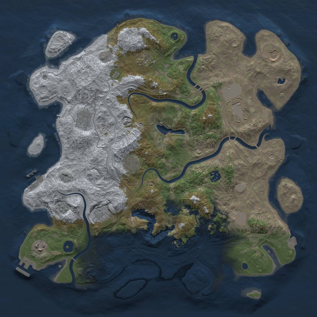 Rust Map: Procedural Map, Size: 4250, Seed: 323441705, 16 Monuments