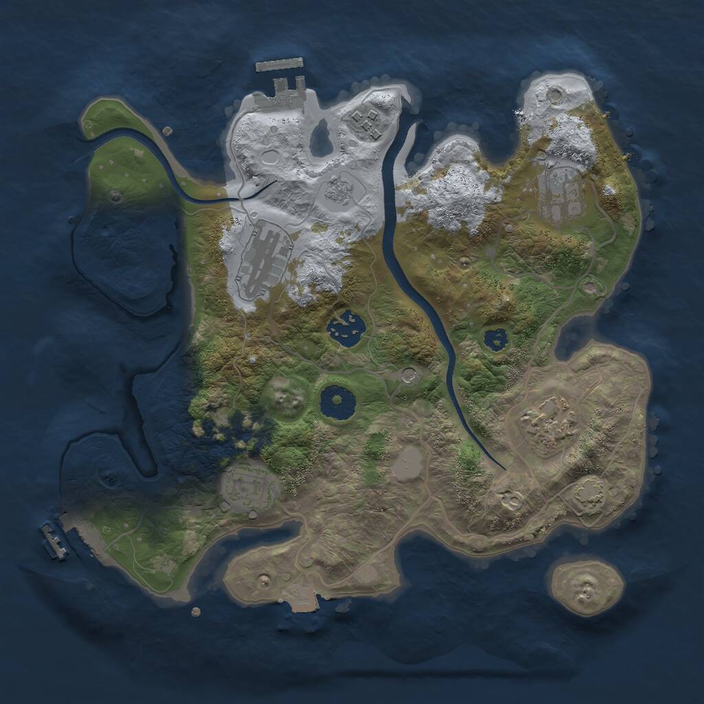 Rust Map: Procedural Map, Size: 3000, Seed: 132681263, 12 Monuments
