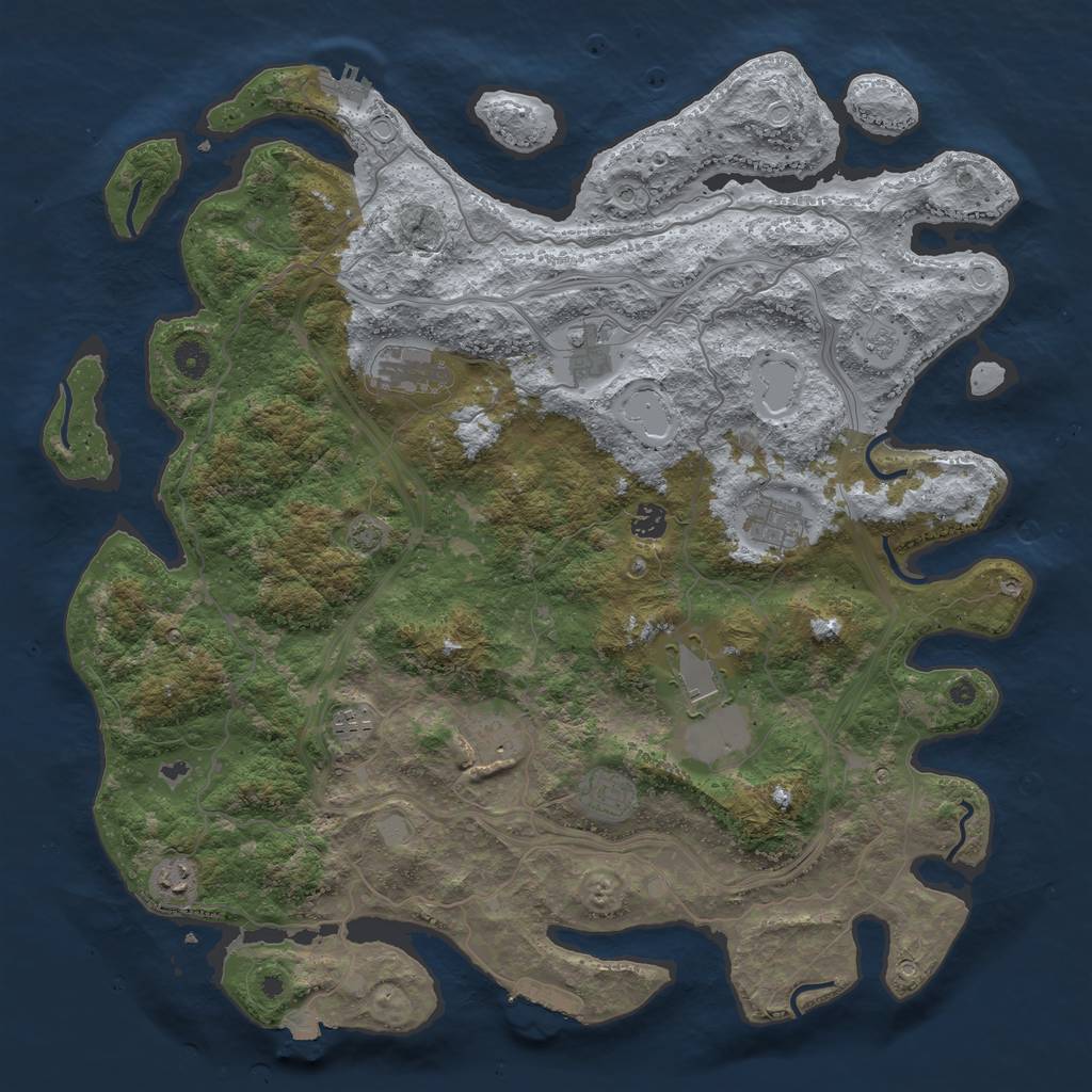 Rust Map: Procedural Map, Size: 4500, Seed: 1688, 17 Monuments