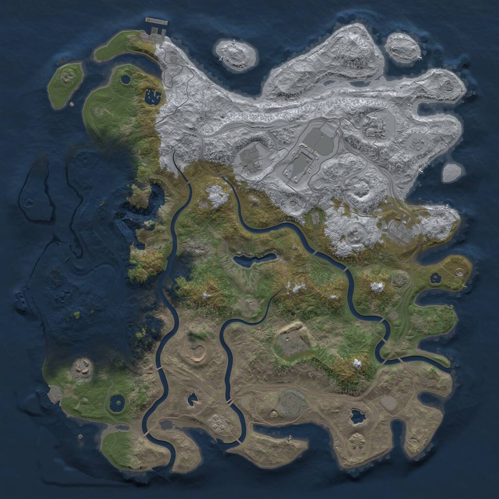 Rust Map: Procedural Map, Size: 4500, Seed: 1688, 16 Monuments