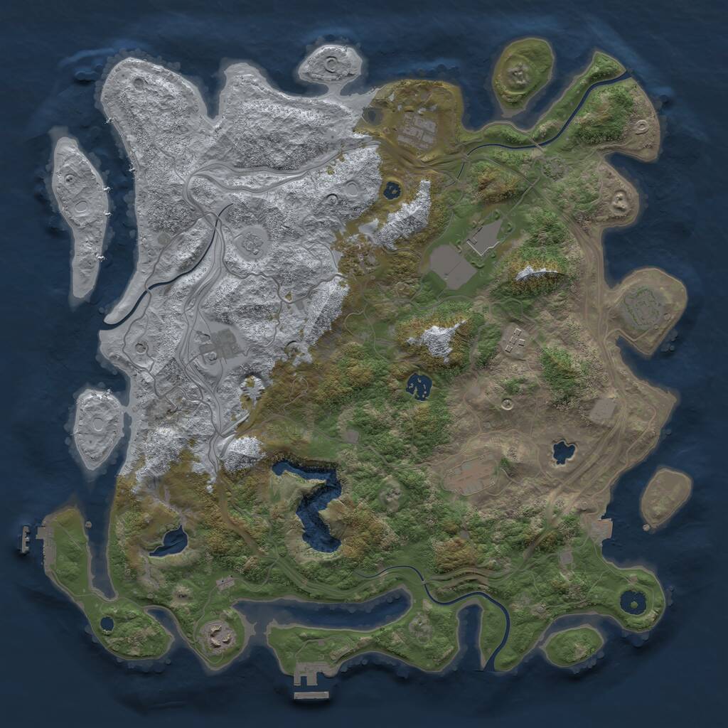 Rust Map: Procedural Map, Size: 4250, Seed: 447398665, 15 Monuments