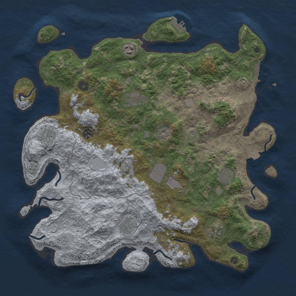 Rust Map: Procedural Map, Size: 4200, Seed: 2817810, 17 Monuments