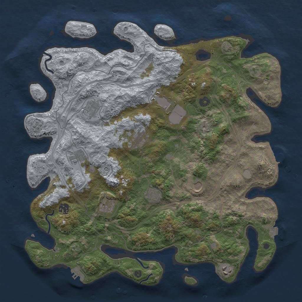 Rust Map: Procedural Map, Size: 4250, Seed: 51687456, 18 Monuments