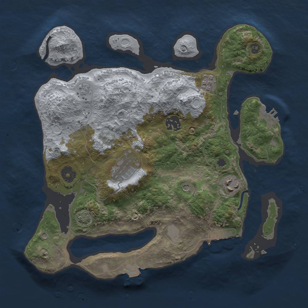 Rust Map: Procedural Map, Size: 3000, Seed: 12009203, 12 Monuments