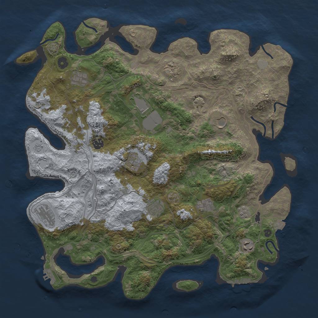 Rust Map: Procedural Map, Size: 4250, Seed: 698621152, 19 Monuments