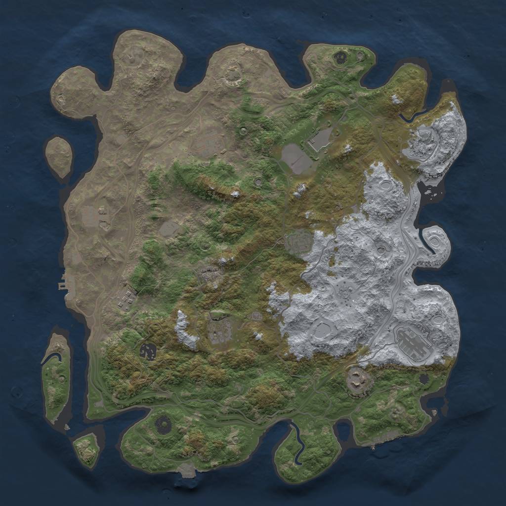 Rust Map: Procedural Map, Size: 4250, Seed: 1245344382, 18 Monuments