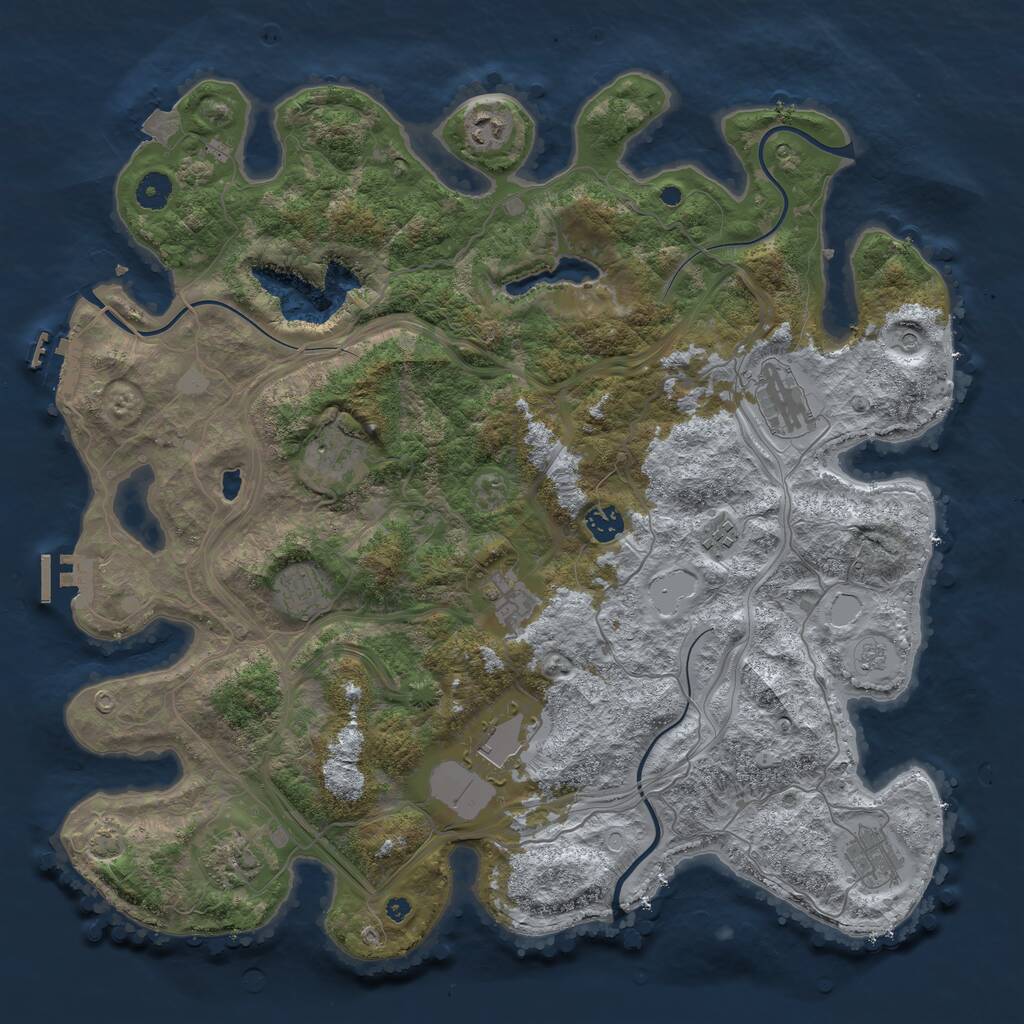 Rust Map: Procedural Map, Size: 4250, Seed: 1398884191, 16 Monuments