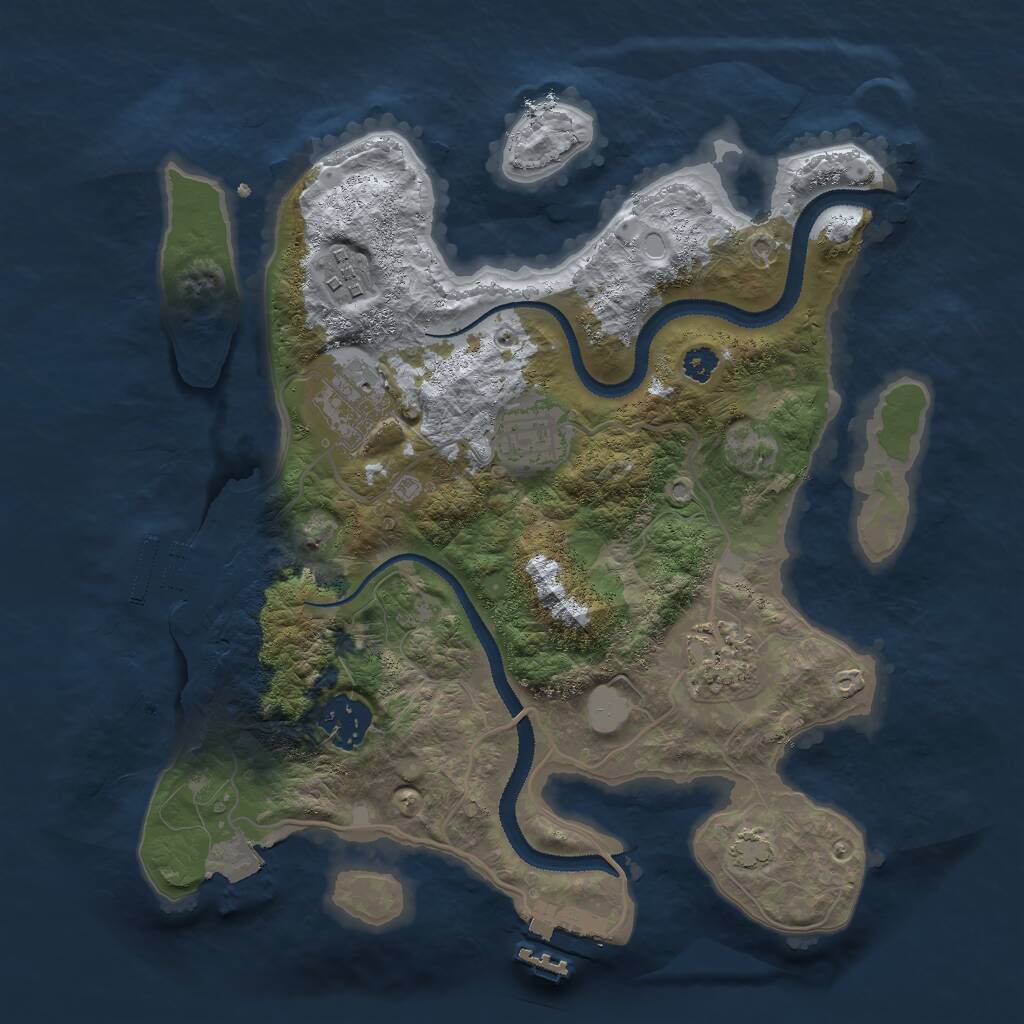 Rust Map: Procedural Map, Size: 3000, Seed: 12011, 9 Monuments
